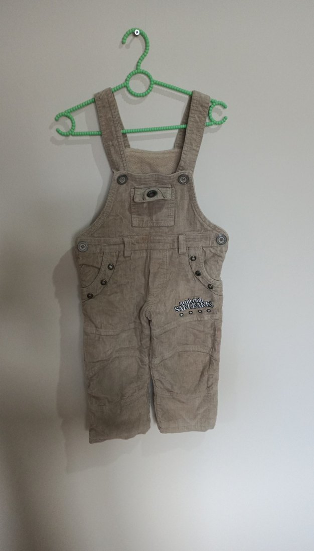 Erkek Çocuk Bej Düğmeli Kolsuz Tulum - Görsel 5