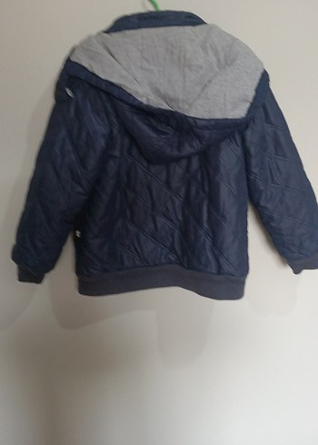 Erkek Çocuk Mavi Nakışlı Fermuarlı Biker Mont - Görsel 5