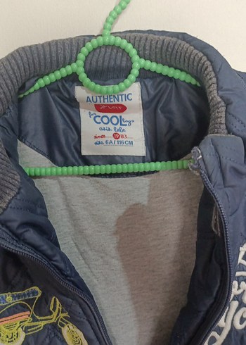 Erkek Çocuk Mavi Nakışlı Fermuarlı Biker Mont - Görsel 4