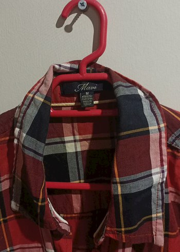 Düğmeli Kırmızı Ekose Gömlek - Görsel 4