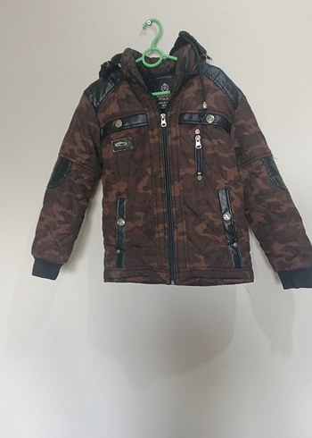 Kahverengi Kamuflaj Desenli Erkek Biker mont - Görsel 2