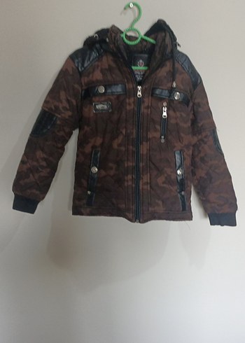 Kahverengi Kamuflaj Desenli Erkek Biker mont - Görsel 3