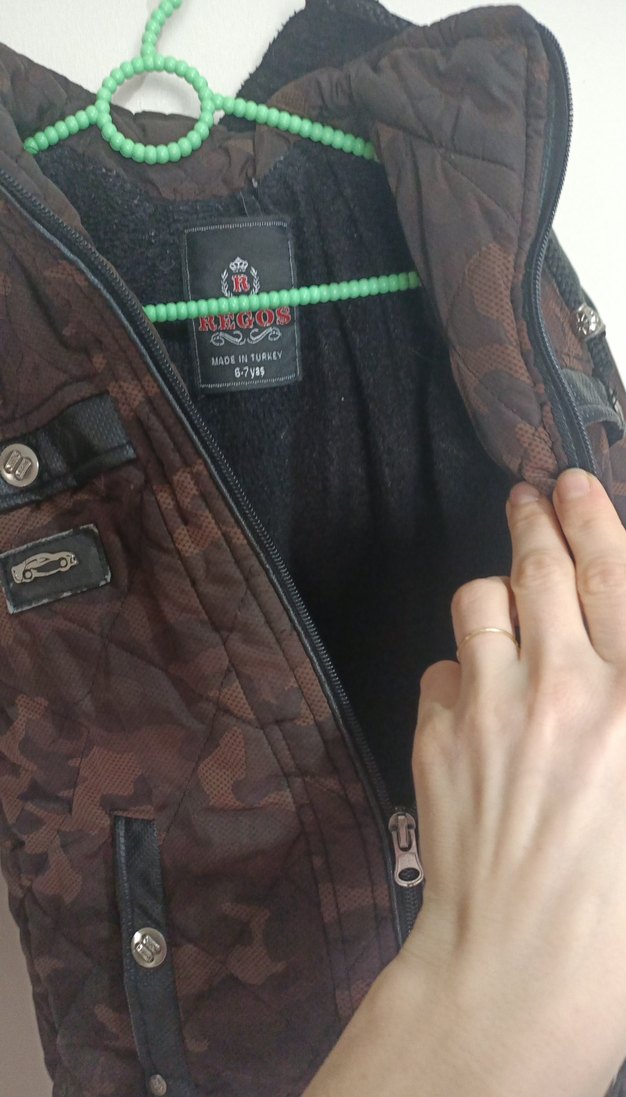 Kahverengi Kamuflaj Desenli Erkek Biker mont - Görsel 5