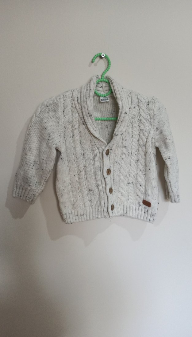 Erkek Çocuk Gri Örgü Hırka - Görsel 2