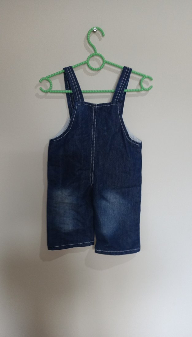 Erkek Çocuk Renkli Baskılı Kot Salopet - Görsel 5