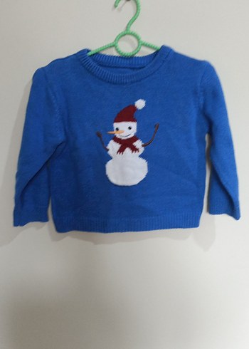 Nakışlı Erkek Çocuk Mavi Triko Kazak - Görsel 2