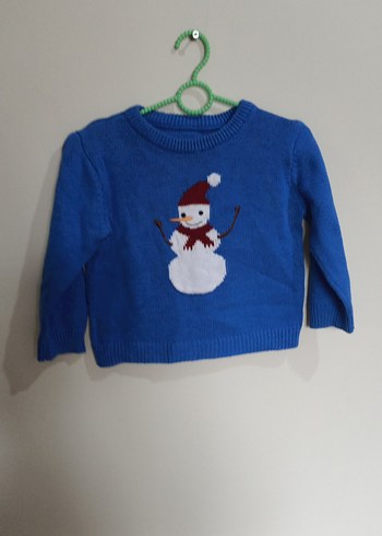 Nakışlı Erkek Çocuk Mavi Triko Kazak - Görsel 3