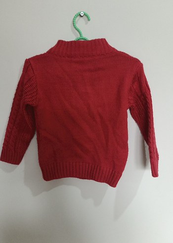 Kırmızı Örgü Erkek Çocuk Kazak - Görsel 4