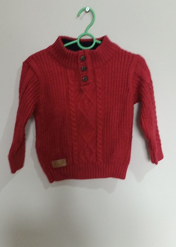 Kırmızı Örgü Erkek Çocuk Kazak - Görsel 3