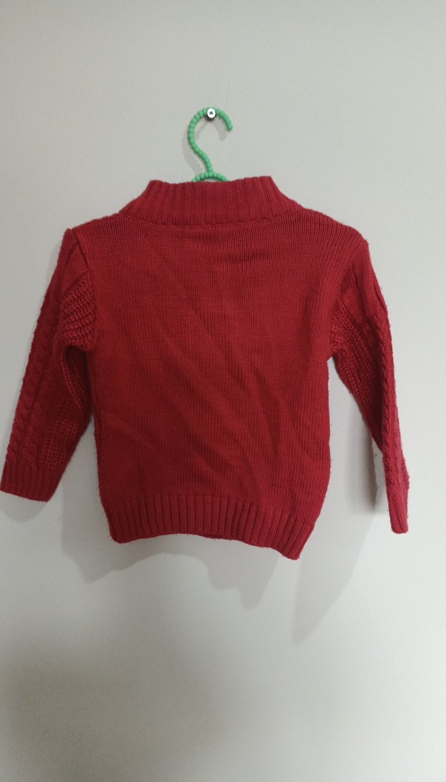 Kırmızı Örgü Erkek Çocuk Kazak - Görsel 4