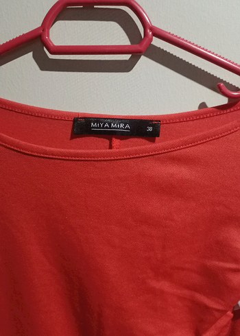 Kısa Kollu Kırmızı Midi Elbise - Görsel 5