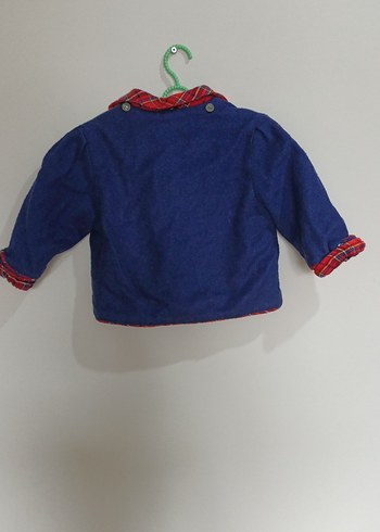 Düğmeli Nakışlı kiz Çocuk Mavi Ceket KALİN - Görsel 4