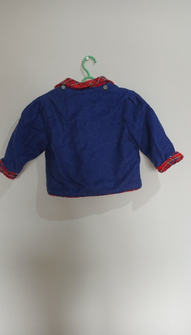 Düğmeli Nakışlı kiz Çocuk Mavi Ceket KALİN - Görsel 4