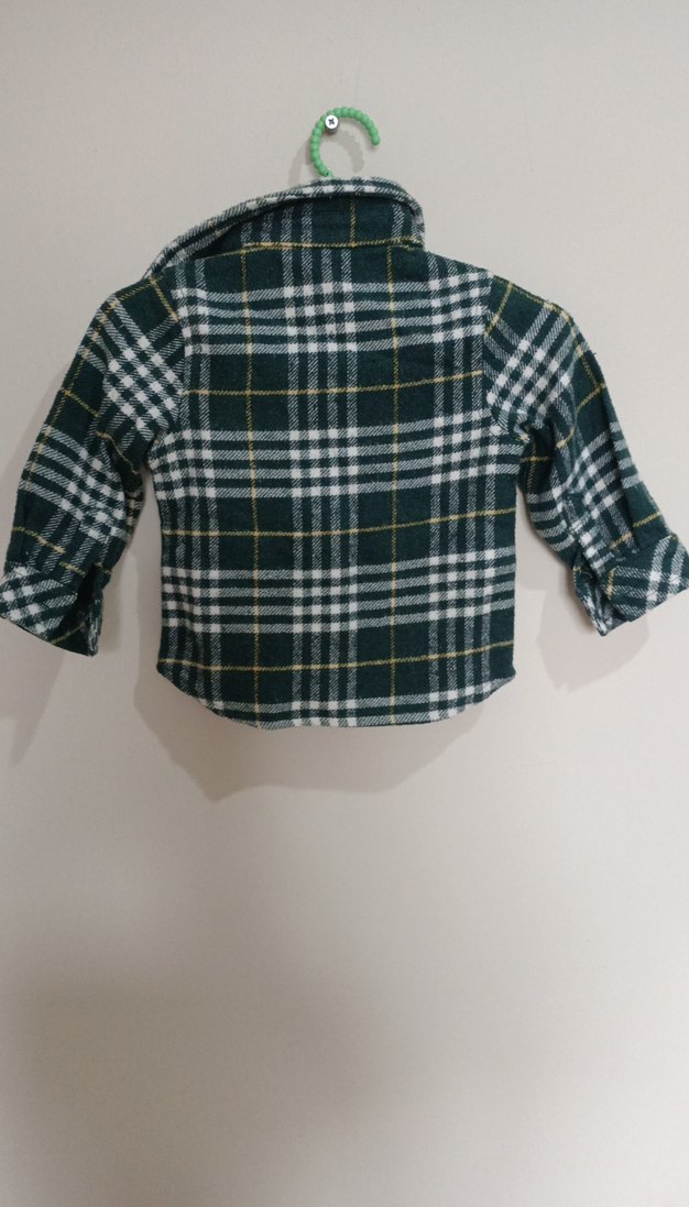 Erkek Çocuk Koyu Yeşil Kareli Gömlek KİSLİK GÖMLEK - Görsel 5