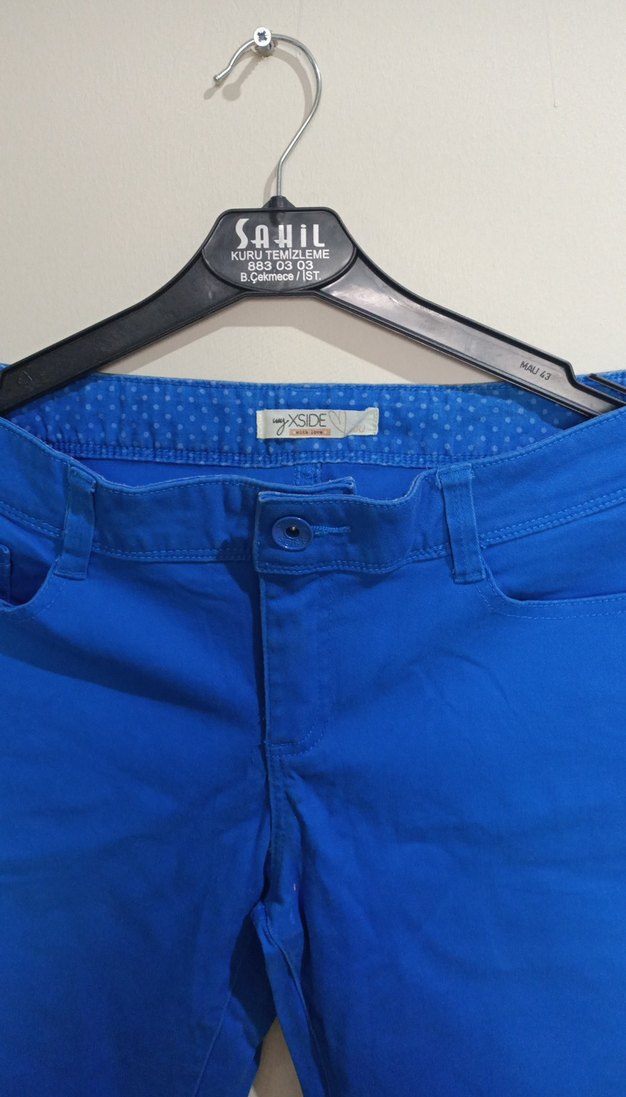 Mavi Kadın Denim Pantolon - Beli Kemerli - Görsel 5