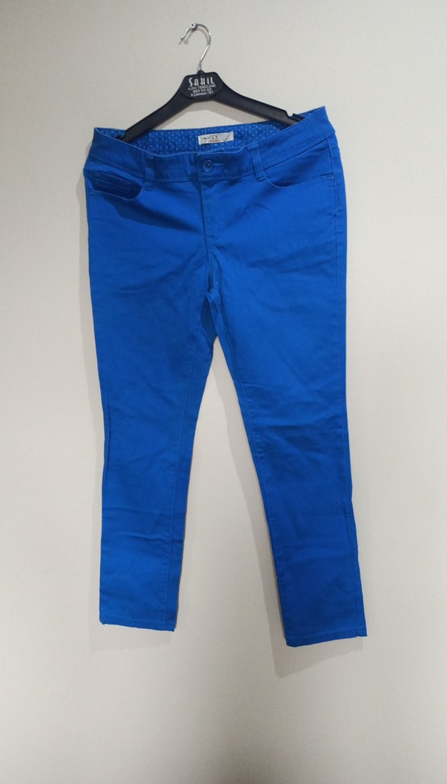 Mavi Kadın Denim Pantolon - Beli Kemerli - Görsel 2