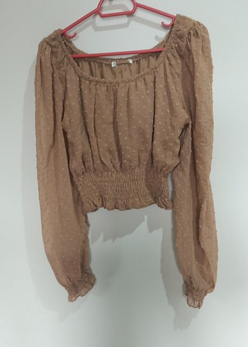 Bej Mini Uzun Kollu Bohem Bluz - Görsel 2