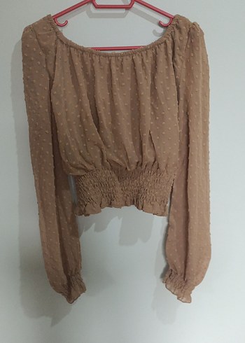 Bej Mini Uzun Kollu Bohem Bluz - Görsel 4