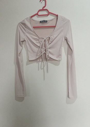 Uzun Kollu Beyaz Mini Bluz - Görsel 4