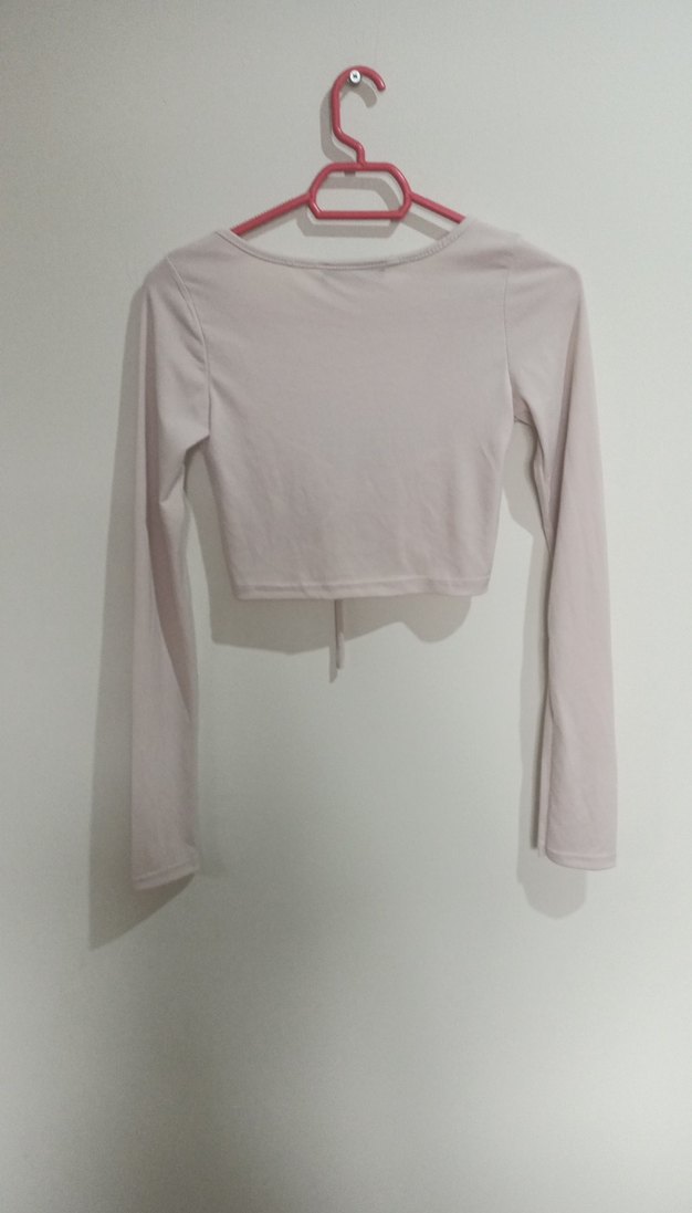 Uzun Kollu Beyaz Mini Bluz - Görsel 5