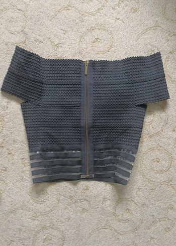 Siyah Triko Mini Bluz - Görsel 4