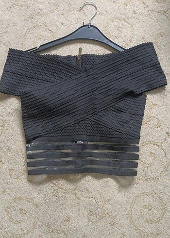 Siyah Triko Mini Bluz - Görsel 2