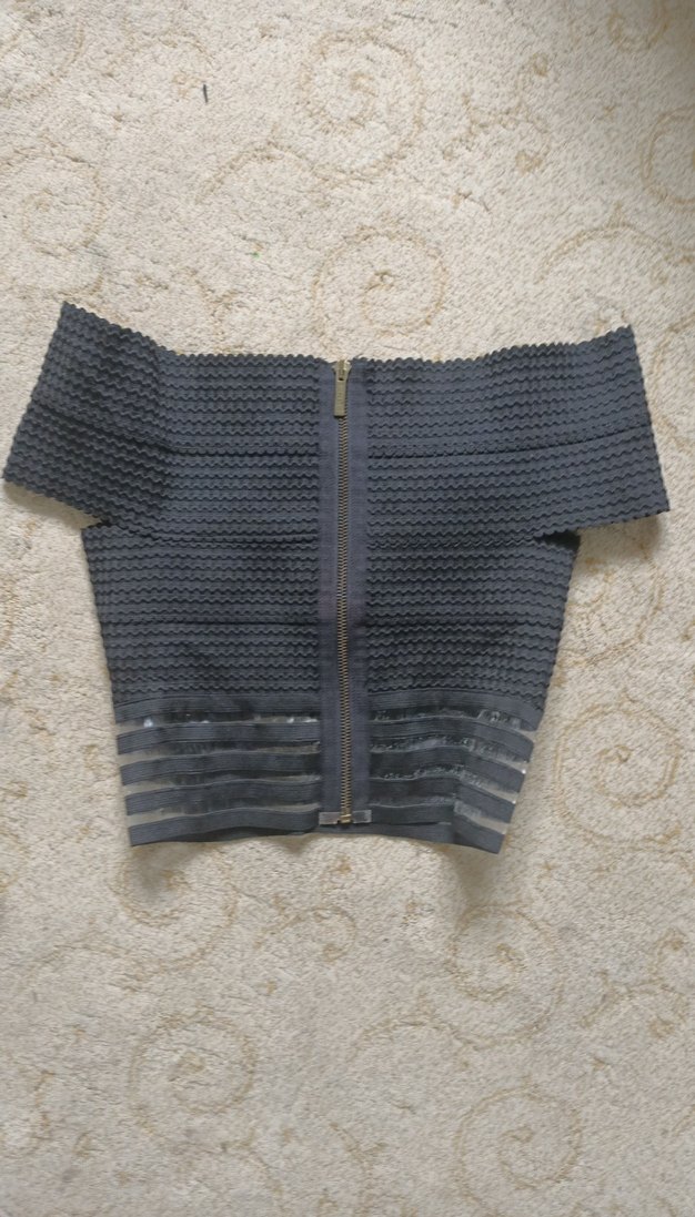 Siyah Triko Mini Bluz - Görsel 4