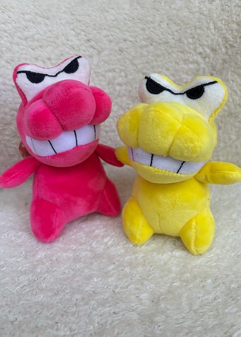 Renkli Peluş Anahtarlık - Pembe ve Sarı