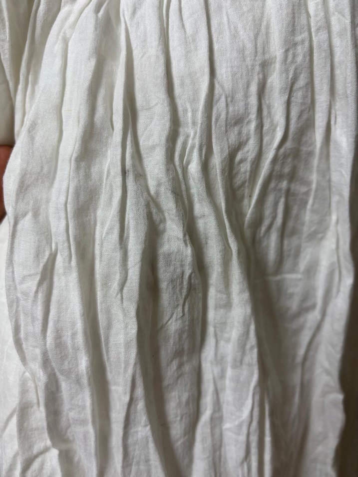 Beyaz Midi Keten Hamile Eteği Pilili - Görsel 4