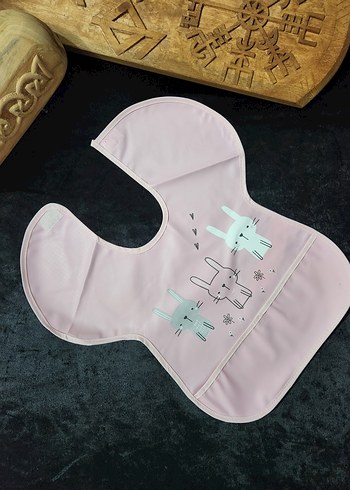 Pembe Baskılı Bebek Önlüğü Büyük boy - Görsel 3