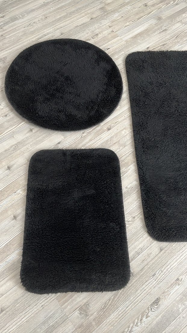 Siyah Yumuşak Banyo Paspası Seti - Görsel 3