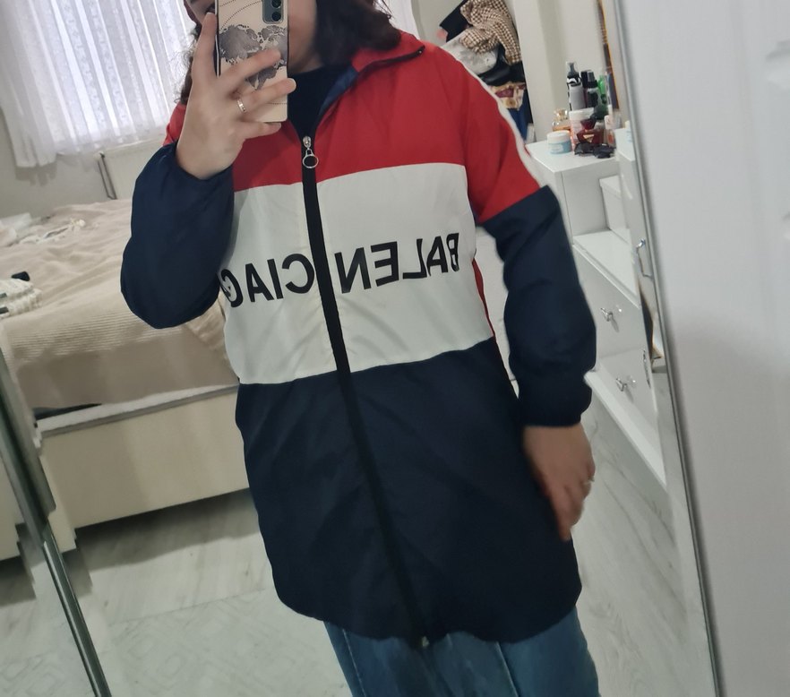 balencage Renkli Kadın yağmurluk - Görsel 4