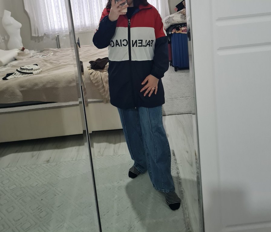 balencage Renkli Kadın yağmurluk - Görsel 5