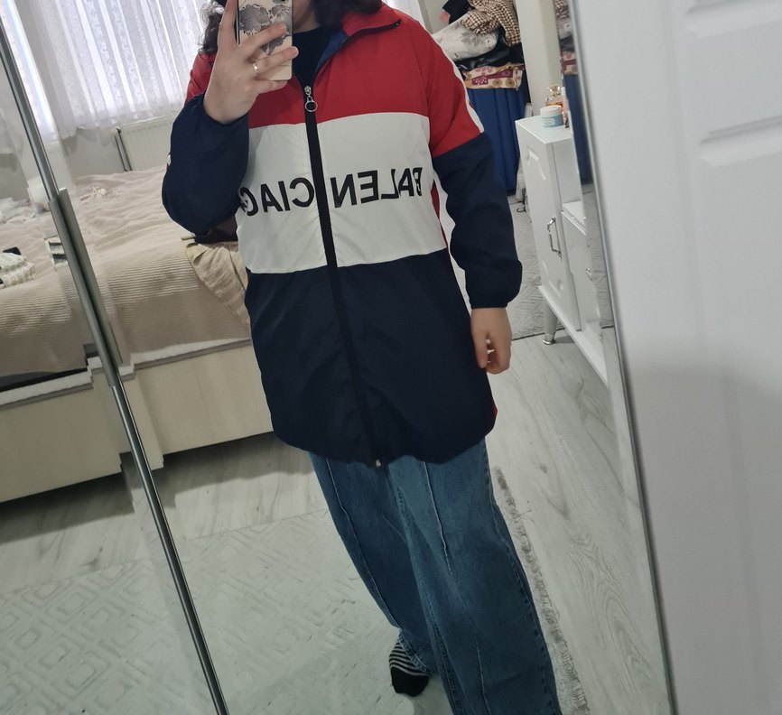 balencage Renkli Kadın yağmurluk - Görsel 3