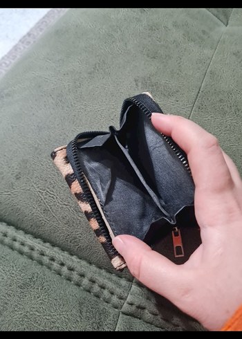 Kürk Detaylı Leopar Desenli Deri Kadın Cüzdanı - Görsel 2