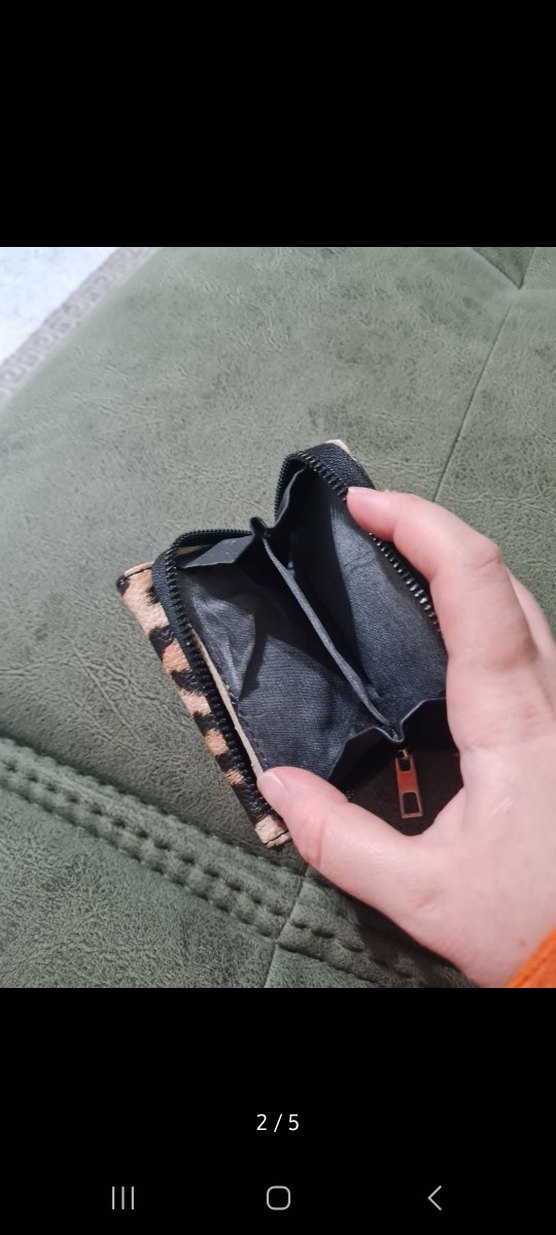 Kürk Detaylı Leopar Desenli Deri Kadın Cüzdanı - Görsel 2