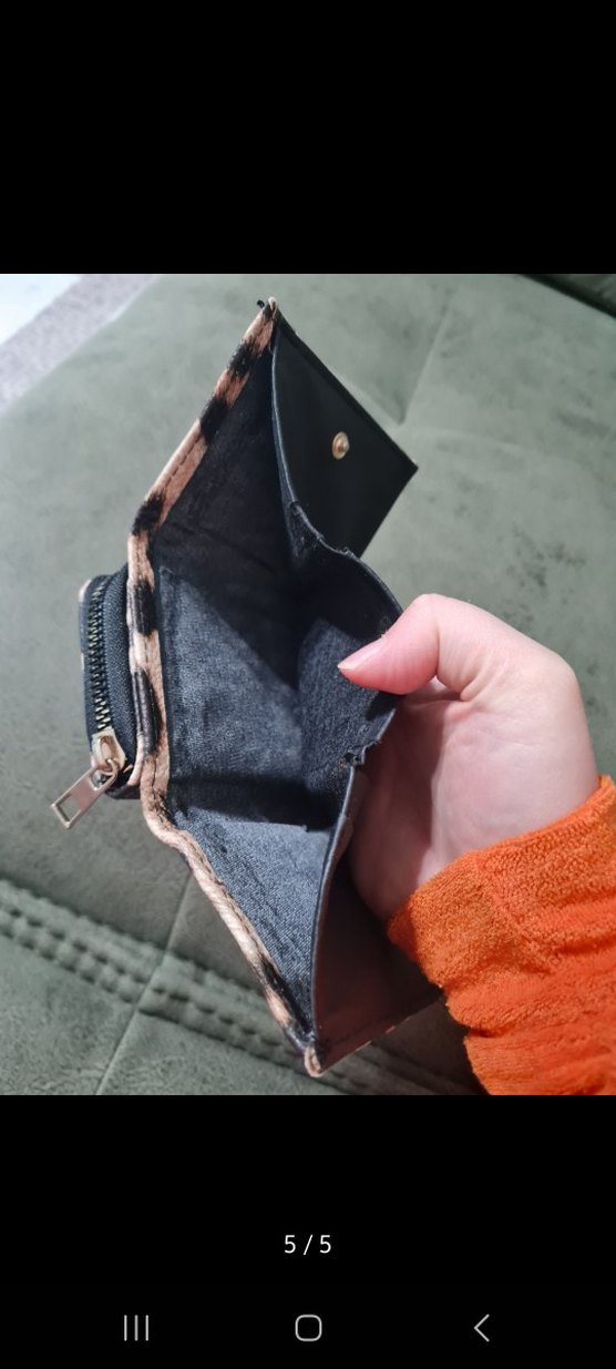 Kürk Detaylı Leopar Desenli Deri Kadın Cüzdanı - Görsel 5