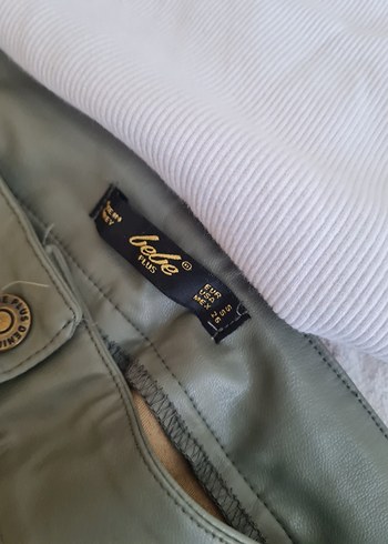 36 Beden haki Renk Kadın Haki deri Pantolon