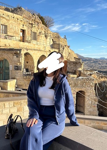 Üç iplik mavi eşofman takımı  - Görsel 2