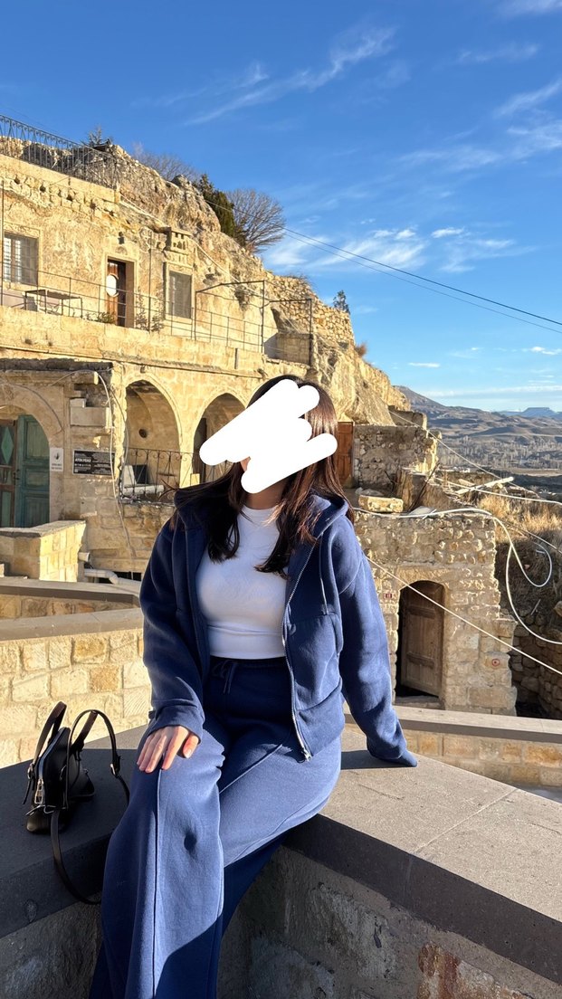 Üç iplik mavi eşofman takımı  - Görsel 2