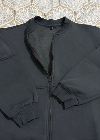 Gri Yüksek Yakalı Kadın Ceket - Görsel 2