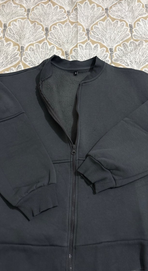 Gri Yüksek Yakalı Kadın Ceket - Görsel 2