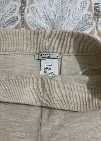 Bej Örgü Kadın Rahat Pantolon - Görsel 4