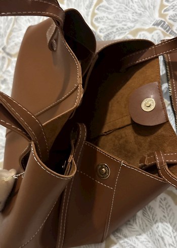 Kahverengi Deri Kadın Çanta - Görsel 3