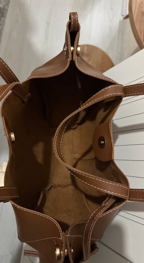 Kahverengi Deri Kadın Çanta - Görsel 5