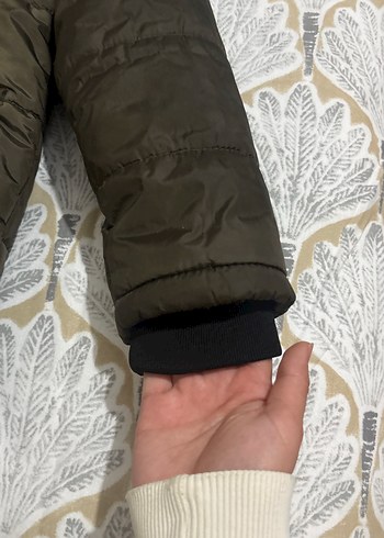 Haki Erkek Çocuk Kürklü Kapüşonlu Mont - Görsel 2