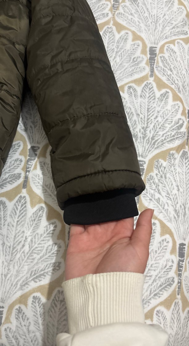 Haki Erkek Çocuk Kürklü Kapüşonlu Mont - Görsel 2