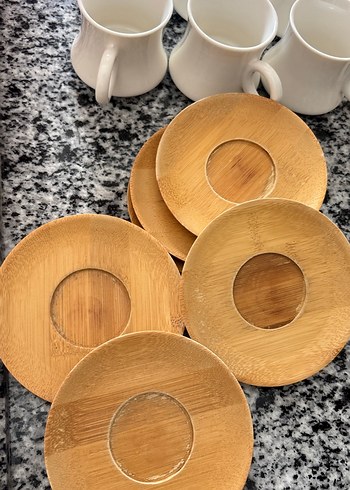 Beyaz Seramik Kulplu Kupa Seti - Görsel 2