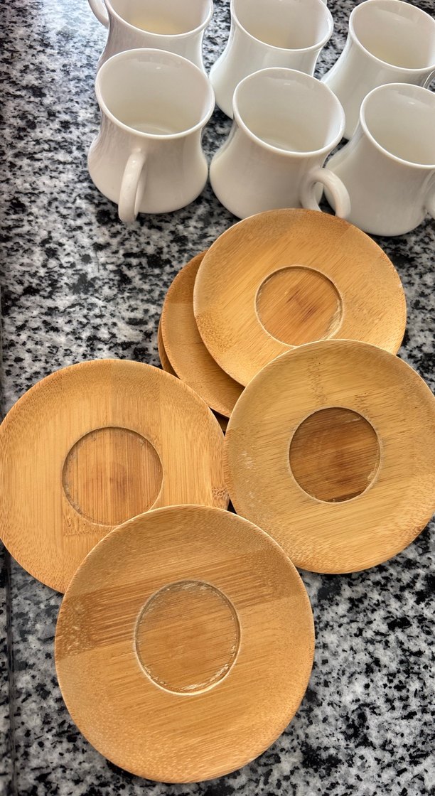 Beyaz Seramik Kulplu Kupa Seti - Görsel 2