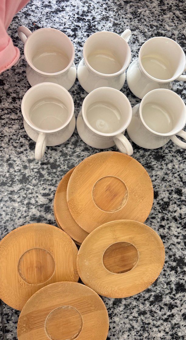 Beyaz Seramik Kulplu Kupa Seti - Görsel 3